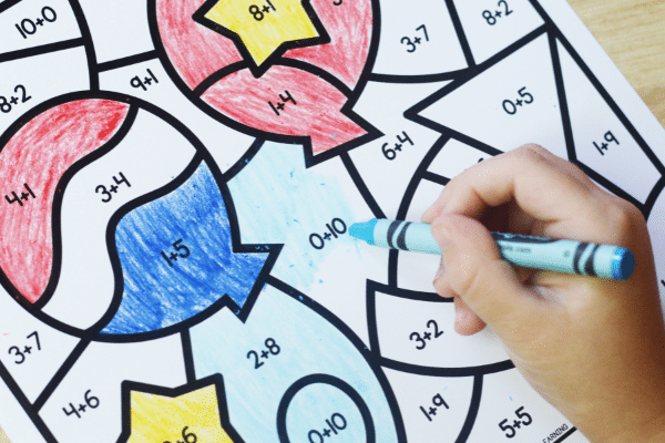 Math Fourth Of July Coloring Worksheets