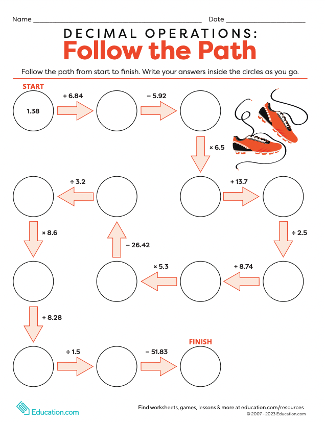 Math Practice Games Printable Middle School
